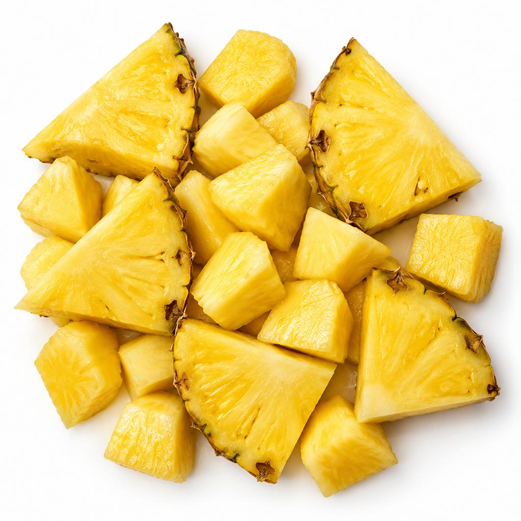 Pineapple frozen yogurt in a bowl with fresh ingredients